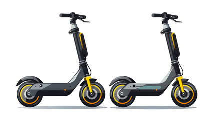 Modern Vector Flat Style Illustration of a Two-Wheeled Battery for Professional Use