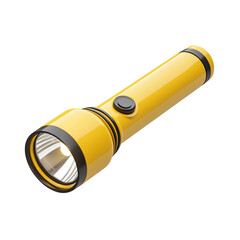Yellow flashlight with isolated background.