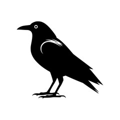 Fototapeta premium Black Crow Silhouette Vector Icon
