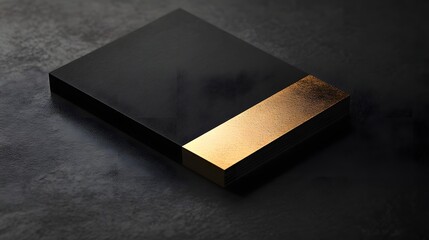 Sleek black book with golden edge