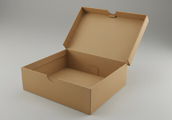Pure Potential—Blank Brown Shoe Box Awaiting Its Next Purpose in a Neutral Setting