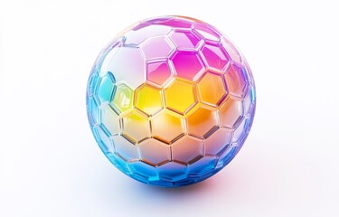 Naklejka premium Colorful, iridescent sphere with a hexagonal pattern