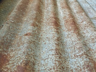 Abstrack rusty corrugated iron roof surface texture background 