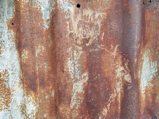 Abstrack rusty corrugated iron roof surface texture background 