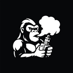 Gorilla Vaping Illustration