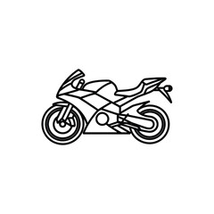 Motorbike Outline on Transparent Background, Modern Transport, Sport Bike