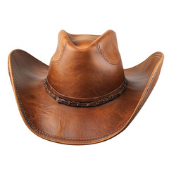 Rustic leather cowboy hat casting shadows showcasing western heritage and timeless style
