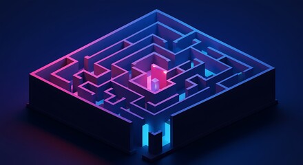 Geometric maze with sharp angles