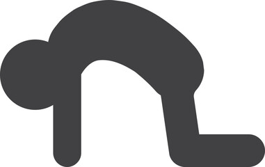 Dolphin Pose Yoga Icon Vector Illustration
