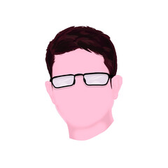 man's face with glasses without background