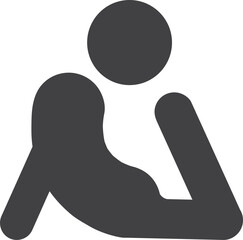 Seated Forward Fold Twist Yoga Icon Vector Illustration