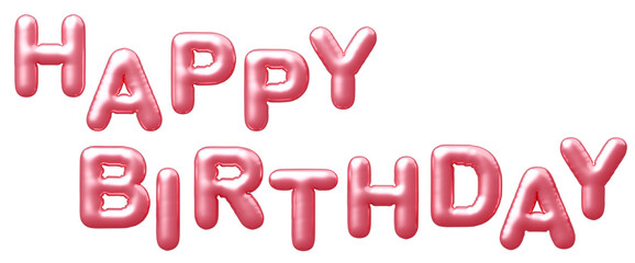 3D画像_風船_HAPPY BIRTHDAY_ピンク