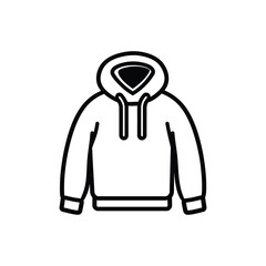 Outline Hoodie Design, Minimalist Sportswear, Casual Style with Transparent Background