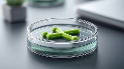 Green Tech Concept: Plant Cell Culture in Petri Dish for Sustainable Innovation