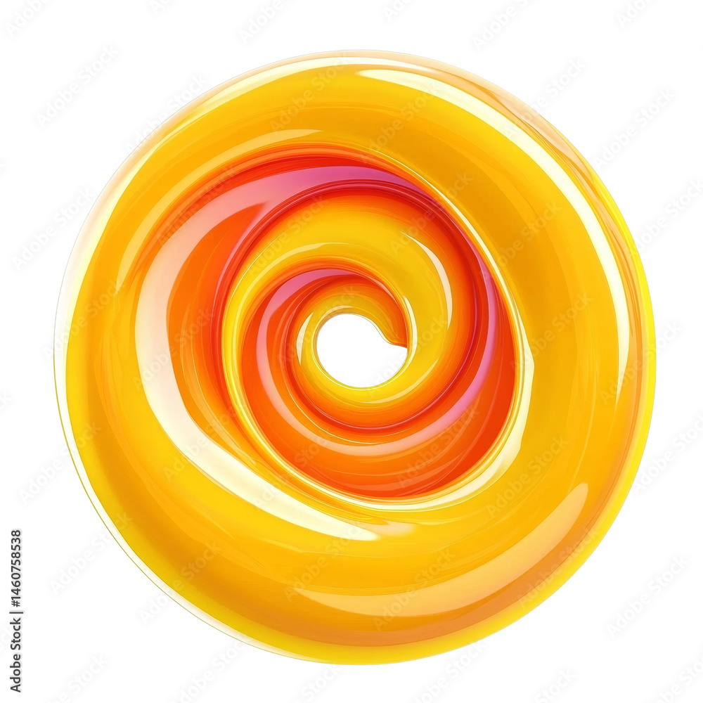 Poster iridescent vortex swirl of golden amber with orange and red undertones element