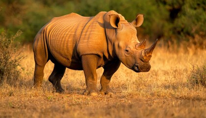 Fototapeta premium White rhino in savanna