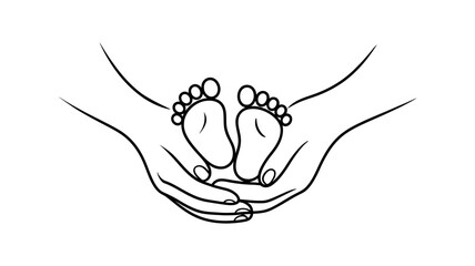 Tenderly Held Baby Feet, a Symbol of Care and Love