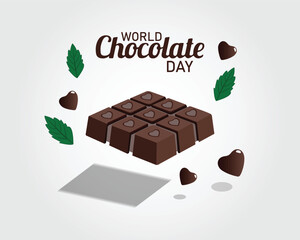 World chocolate day celebration post with chocolates and text design chocolate day greeting post