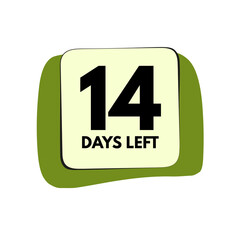 14 days left countdown  timer label