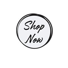 shop now sticker isolated on transparent background