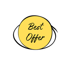 Best Offer round label  isolated on transparent background