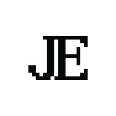 JE monogram logo design letter text name symbol monochrome logotype alphabet character simple logo