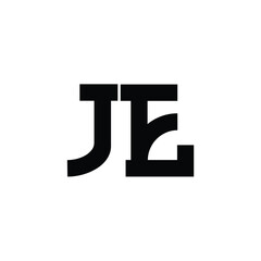 JE monogram logo design letter text name symbol monochrome logotype alphabet character simple logo