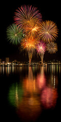 Fototapeta premium Chemical Fireworks Lighting Up the Night Sky