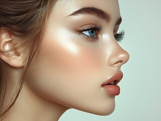 Radiant, youthful profile of a woman