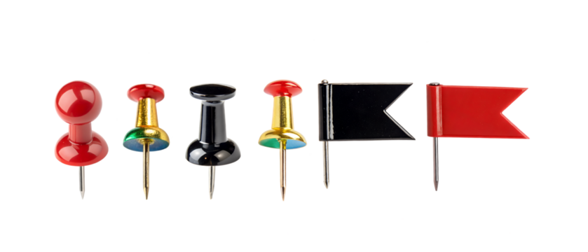 pushpin set , transparent background,