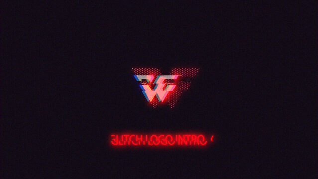 Modern Glitch Horizontal Logo Reveal AET 256