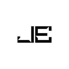 JE monogram logo design letter text name symbol monochrome logotype alphabet character simple logo