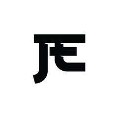 JE monogram logo design letter text name symbol monochrome logotype alphabet character simple logo