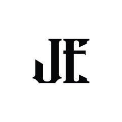 JE monogram logo design letter text name symbol monochrome logotype alphabet character simple logo