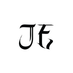 JE monogram logo design letter text name symbol monochrome logotype alphabet character simple logo