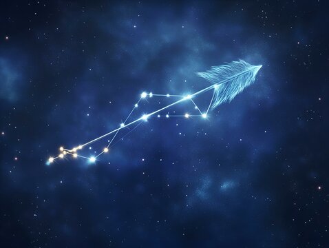 sagittarius constellation: starry night sky, celestial navigation, abstract design - Powered by Adobe