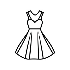 Stylish Dress Icon Isolated on Transparent Background, Apparel Fashion Design