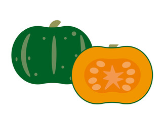 カットしたカボチャ