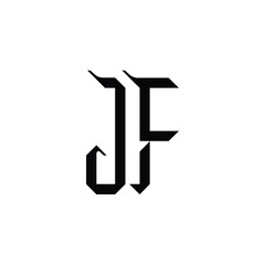 JF monogram logo design letter text name symbol monochrome logotype alphabet character simple logo
