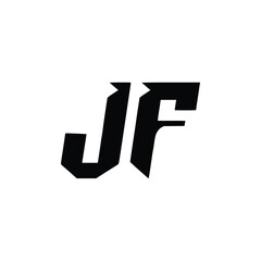 JF monogram logo design letter text name symbol monochrome logotype alphabet character simple logo