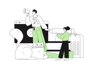 Character reading quietly vector concept operation hand drawn illustration
