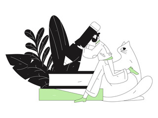 Character reading quietly vector concept operation hand drawn illustration
