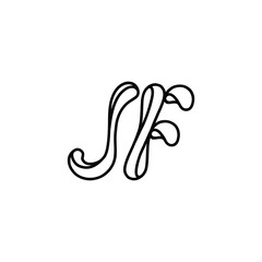 JF monogram logo design letter text name symbol monochrome logotype alphabet character simple logo