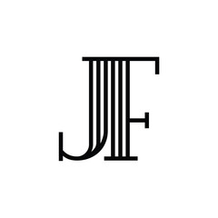JF monogram logo design letter text name symbol monochrome logotype alphabet character simple logo