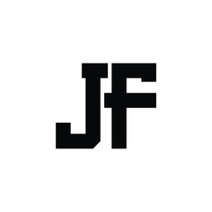 JF monogram logo design letter text name symbol monochrome logotype alphabet character simple logo