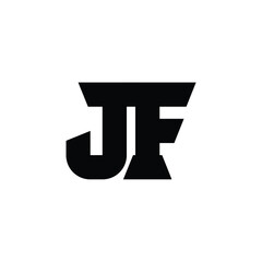 JF monogram logo design letter text name symbol monochrome logotype alphabet character simple logo