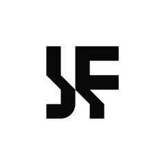JF monogram logo design letter text name symbol monochrome logotype alphabet character simple logo