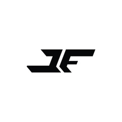 JF monogram logo design letter text name symbol monochrome logotype alphabet character simple logo