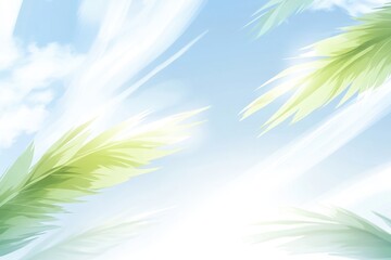 Fototapeta premium Pastel Palm Leaves in a Sunny Sky