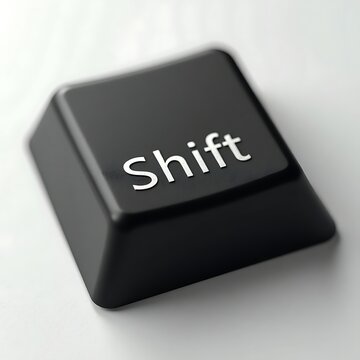 Isolated Shift Key from a Computer Keyboard on White Background
